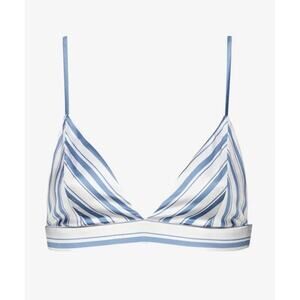 Ser.O.YA Iris Silk Bralette in Blue and White Stripe Size Small NWT